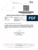 Certificación Electrónica de Firma de Autoridad: Luis Fernando Jesus Mory Duque