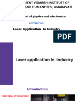 On Laser Applicayion in Industary