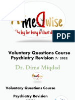 Voluntary Questions Course Psychiatry Revision 7 2022 DR Dima Miqdad