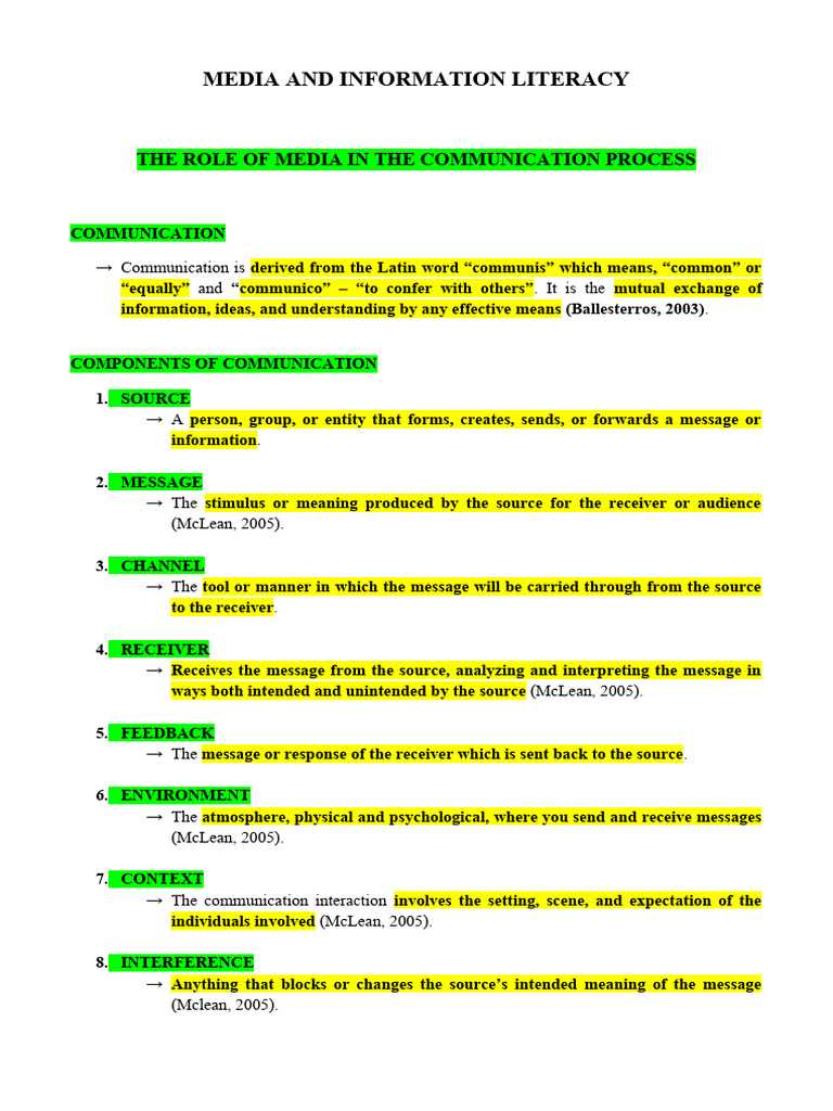 Role of Media in Communication Process | PDF | Philosophy