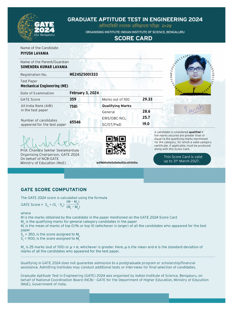 Mechanical Engineering Grades Report | PDF