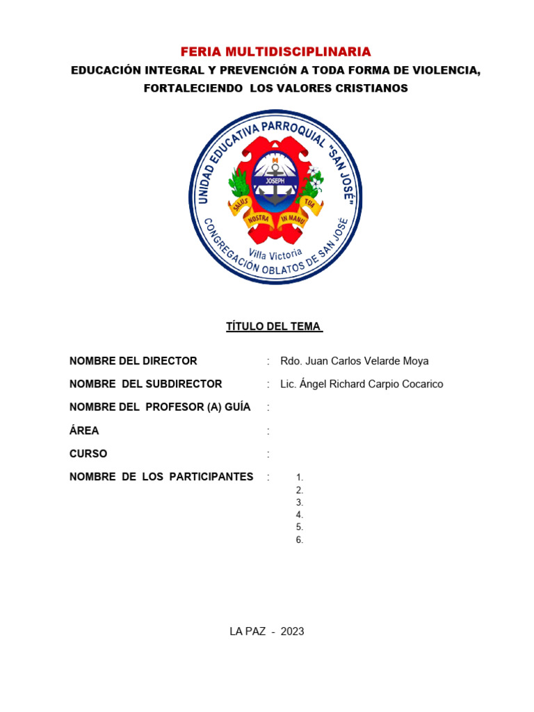 Formato Informe - Feria Multidiciplinaria | PDF