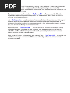 Black Panthers Essay Research Paper