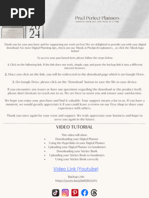 Instructions and Stickers