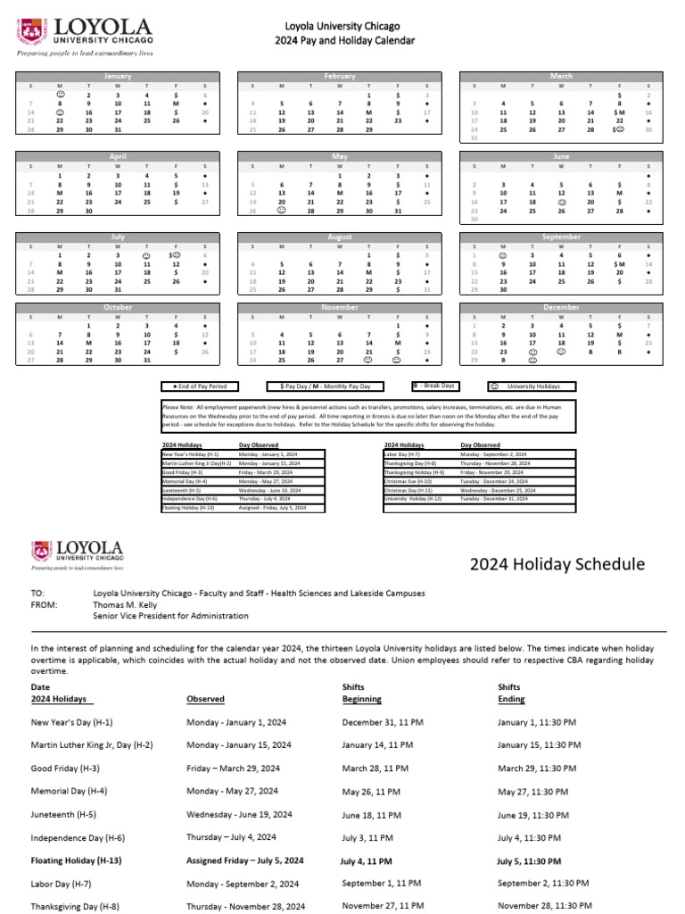 Rev 2024 Pay and Holiday Calendar PDF Thanksgiving Public Holiday