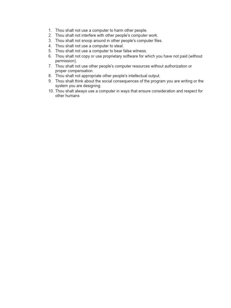 Ten commandments computer ethics pdf