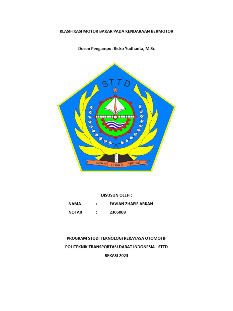 Klasifikasi Motor Bakar Pada Kendaraan Bermotor | PDF