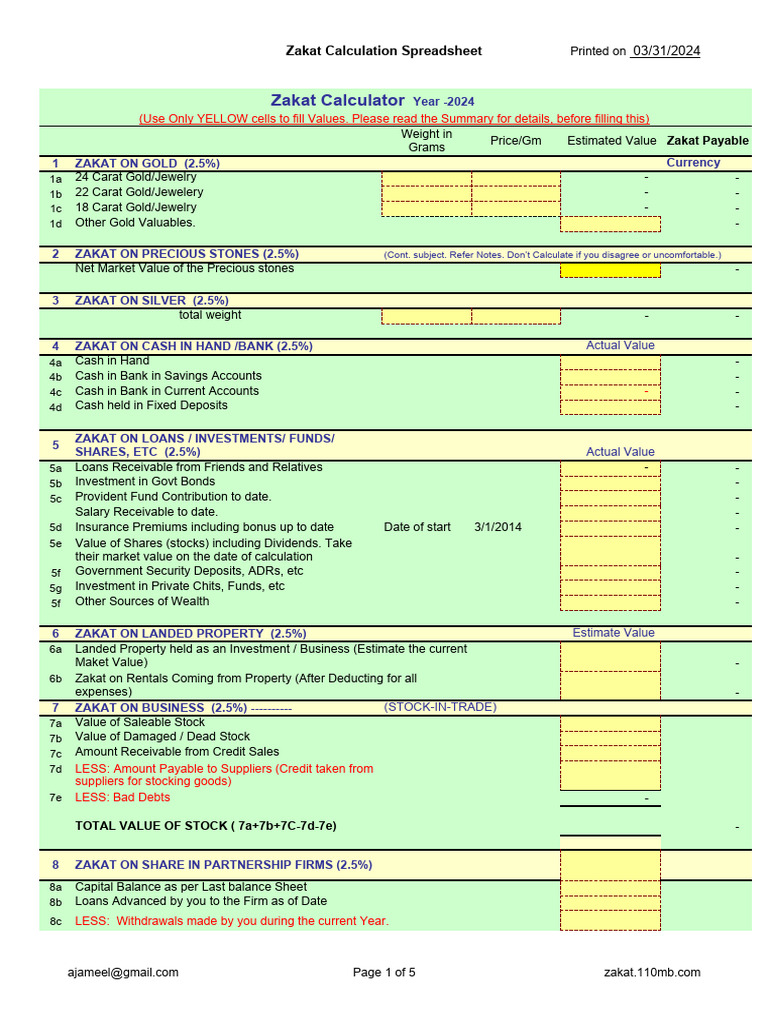 Zakat Calculator | PDF | Bonds (Finance) | Investing