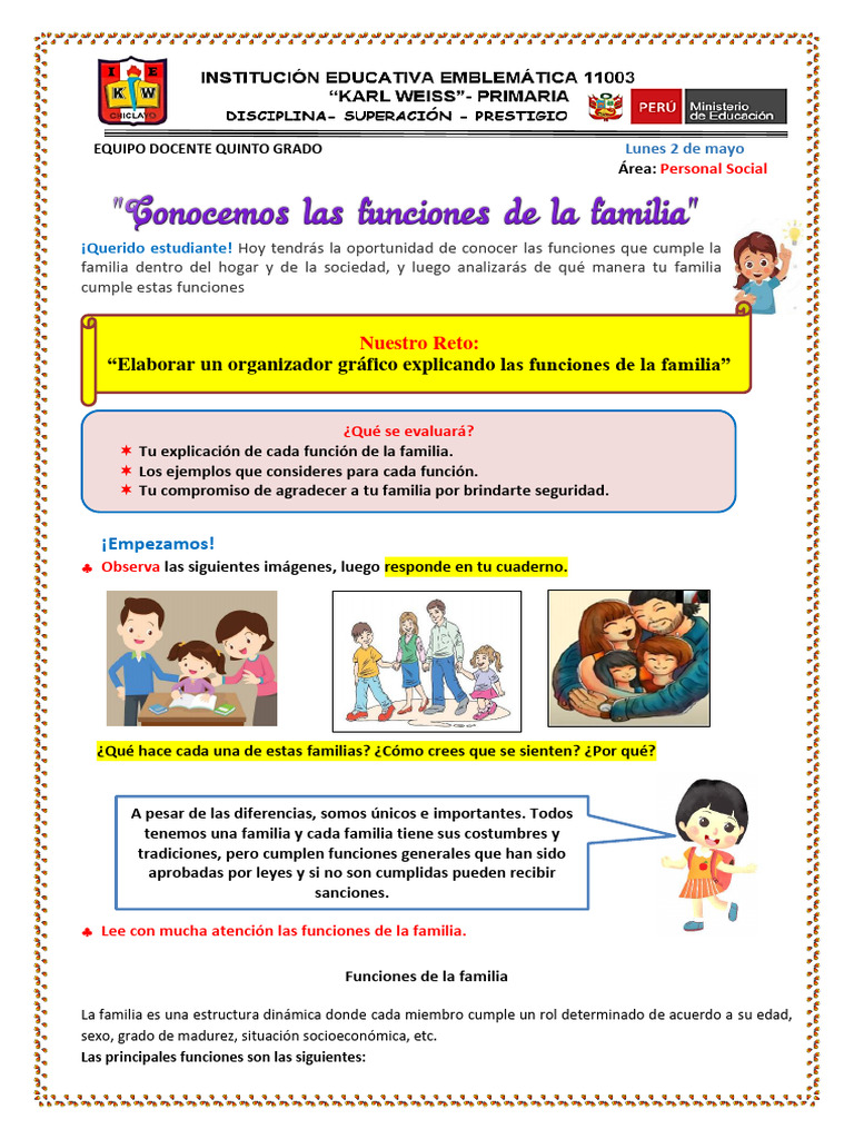 Funciones de la Familia para Niños | PDF | Familia