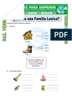 Ficha Que Es Una Familia Lexica para Tercero de Primaria