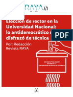 Elección de Rector en La Universidad Nacional - Lo Antidemocrático Se Disfrazó de Técnica - Revista RAYA