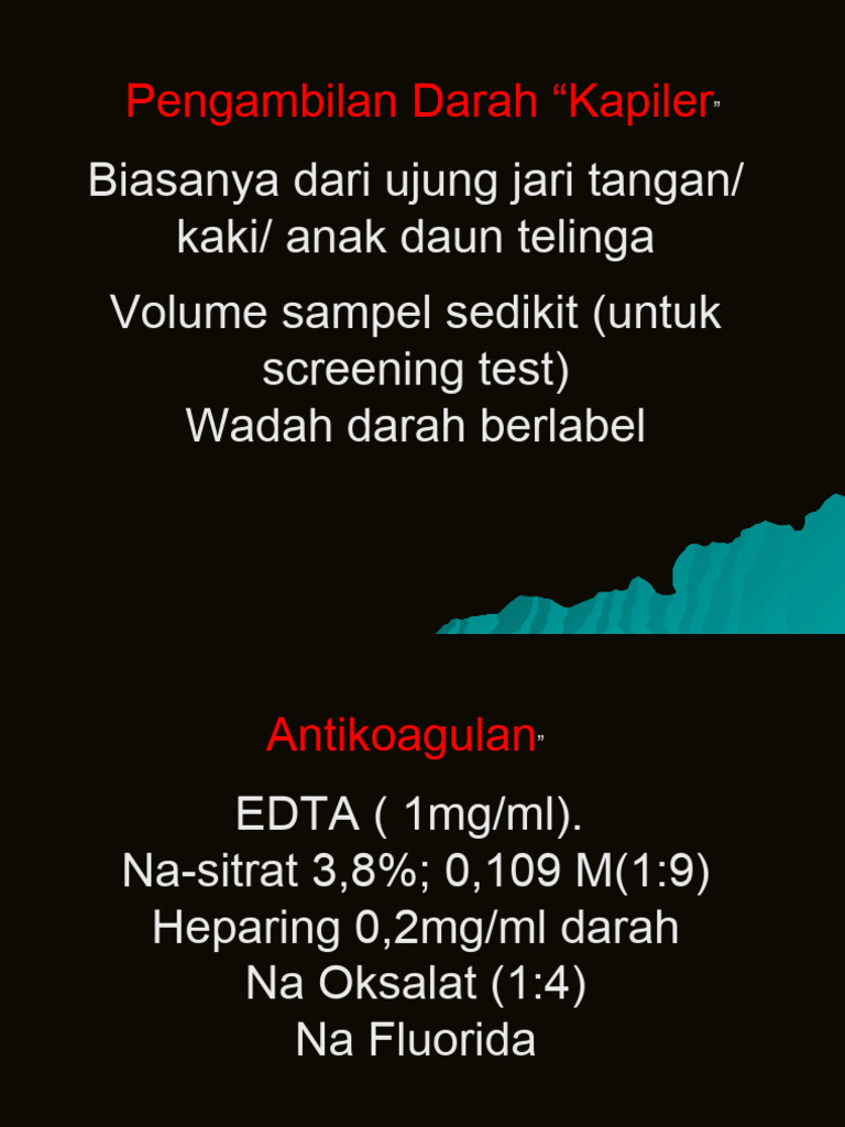 Panduan Pengambilan Darah Kapiler | PDF