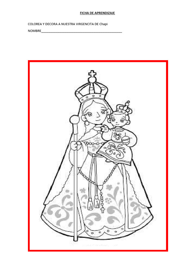 COLOREA Y DECORA A NUESTRA VIRGENCITA DE Chapi | PDF