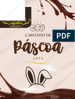 Cardápio de Páscoa Ovos de Chocolate Simples Marrom Documento A4