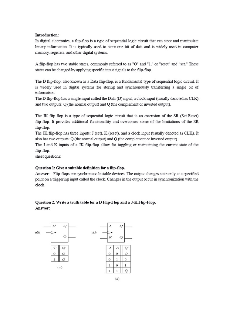 Flip Flop Pdf Electrical Circuits Electronics
