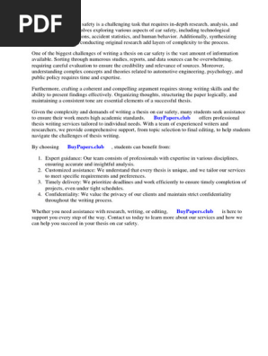 Research Paper on Car Safety