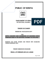 Kenya Tender Document For The Assorted Furniture Items