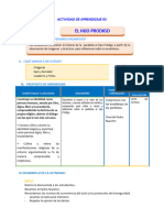 Actividad de Aprendizaje Religion Parabola El Hijo Pordigo Tercer Grado 2023