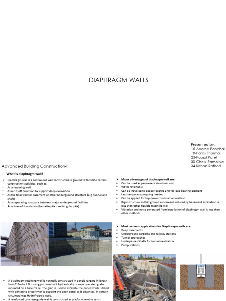 Diaphragm Walls | Download Free PDF | Civil Engineering | Structural ...