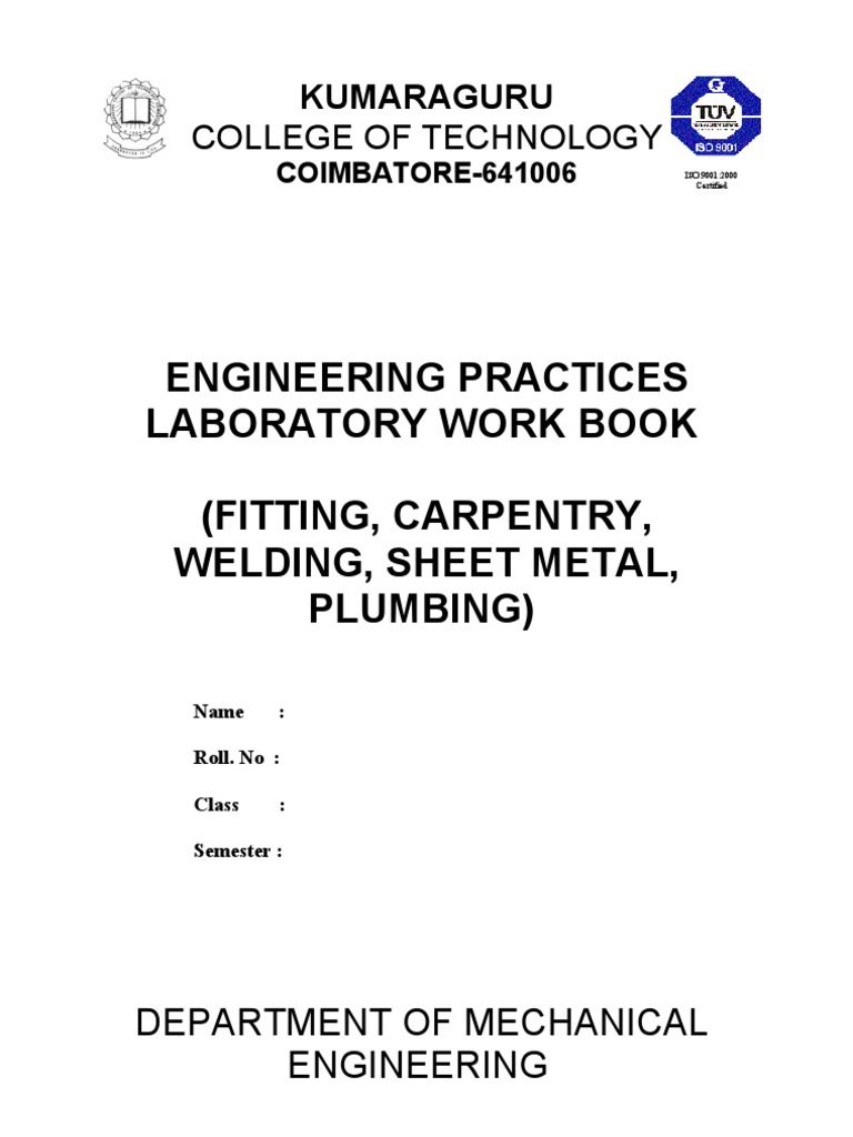 Basic Workshop Lab Work Book | PDF | Laboratories | Experiment