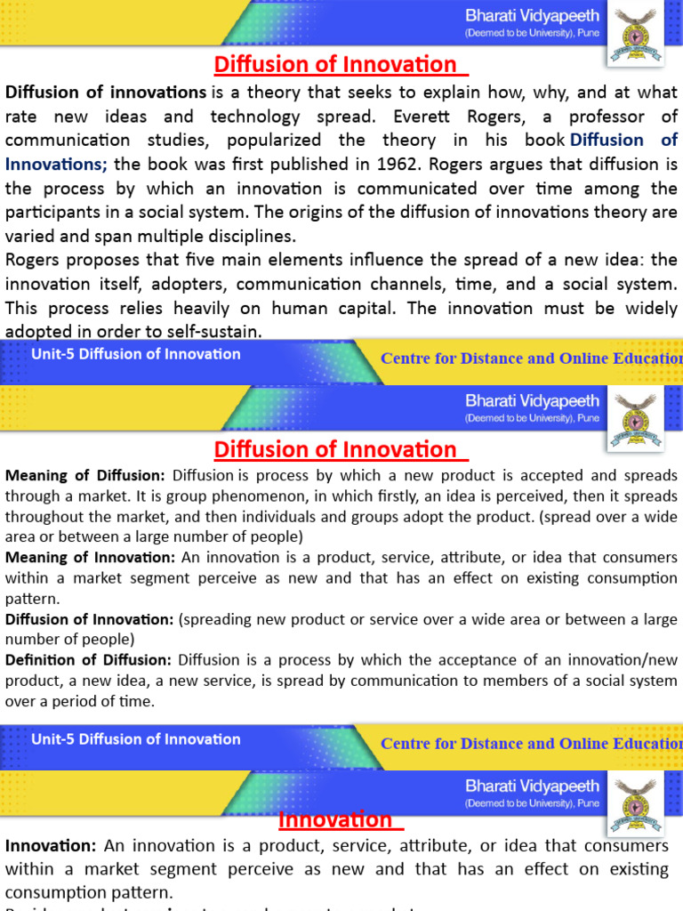 Understanding Diffusion of Innovation | PDF | Innovation | Marketing
