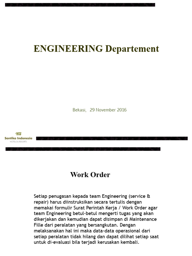 Prosedur Penggunaan Work Order Engineering | PDF | Teknologi & Rekayasa