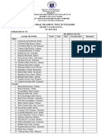 Form - Oral Reading Test in English 1