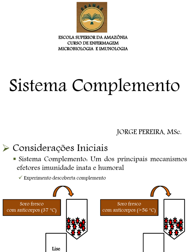 Funções do Sistema Complemento | PDF | Sistema complementar | Biologia