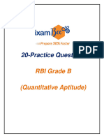 RBI Important 20 Questions Quant