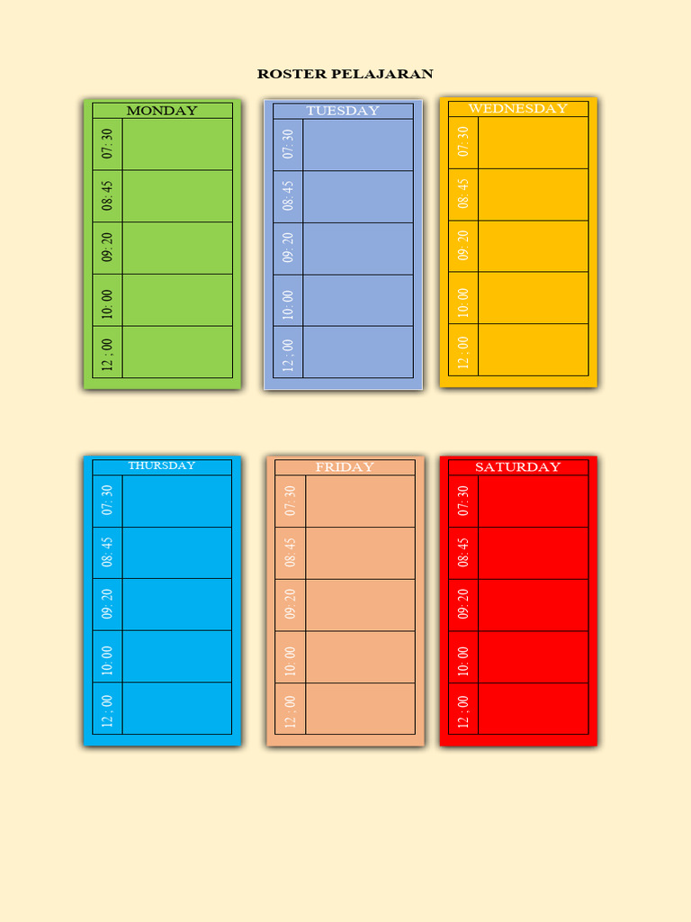 Roster Pelajaran | PDF