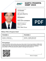Kartu Peserta SNBP 2024: 424593805 Adi Jaya Prastya 0063889917 Man Kota Surabaya Kota Surabaya Prov. Jawa Timur