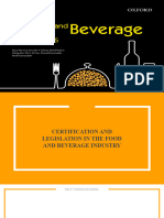 Topic 11 - Certification and Legislation in Food and Beverage