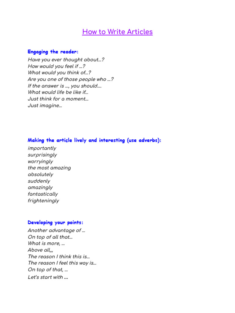 Effective Article Writing Techniques | PDF