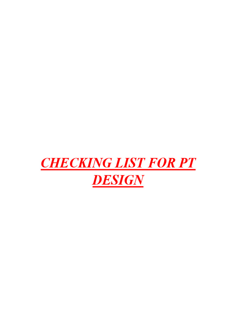 PT Design Checklist for Adapt Model | PDF | Art | Technology & Engineering