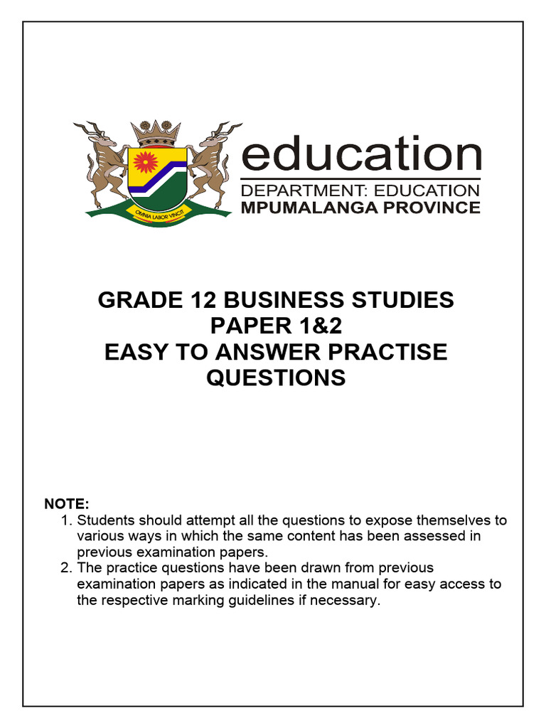 GRADE 12 BUSINESS STUDIES EXAMINATION GUIDELINES 2023 visual data 8