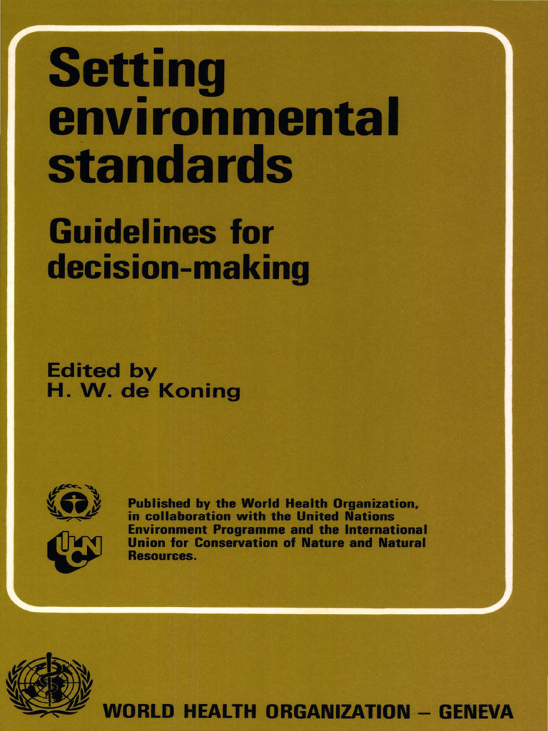 Setting environmental standards guidelines for decision making pdf
