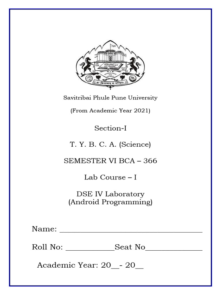 BCA Android Programming Lab Workbook | PDF | Android (Operating System ...