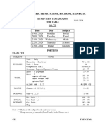 Std. Vii Portions & Time Table