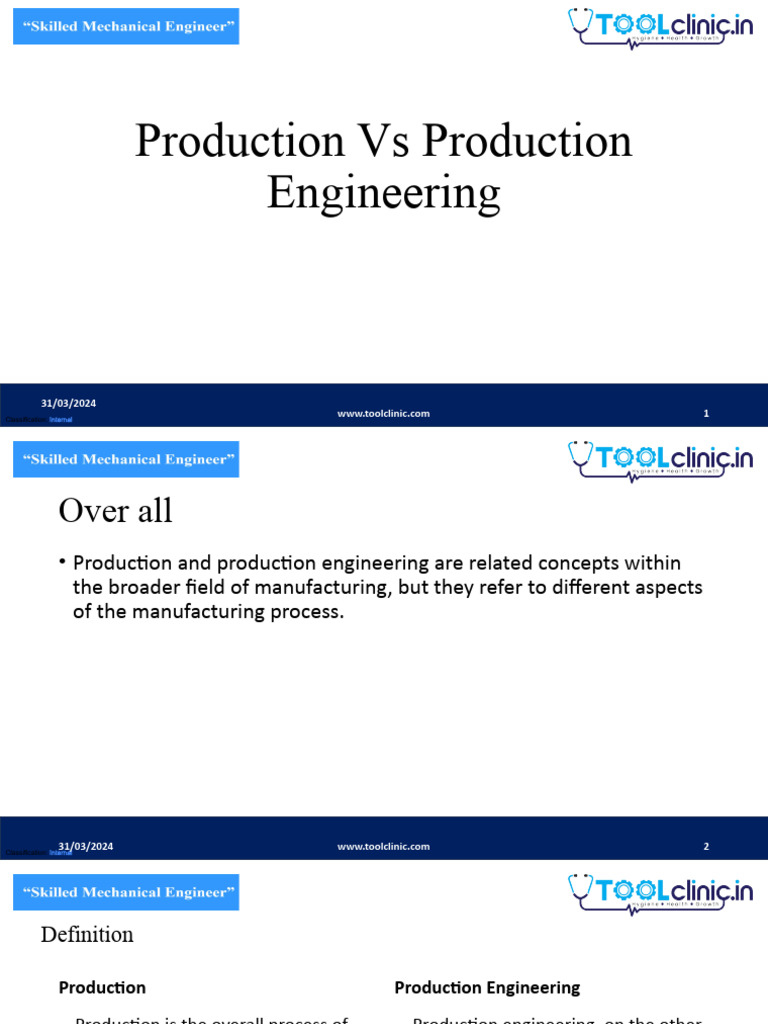 Production vs Production Engineering Explained | PDF | Engineering ...