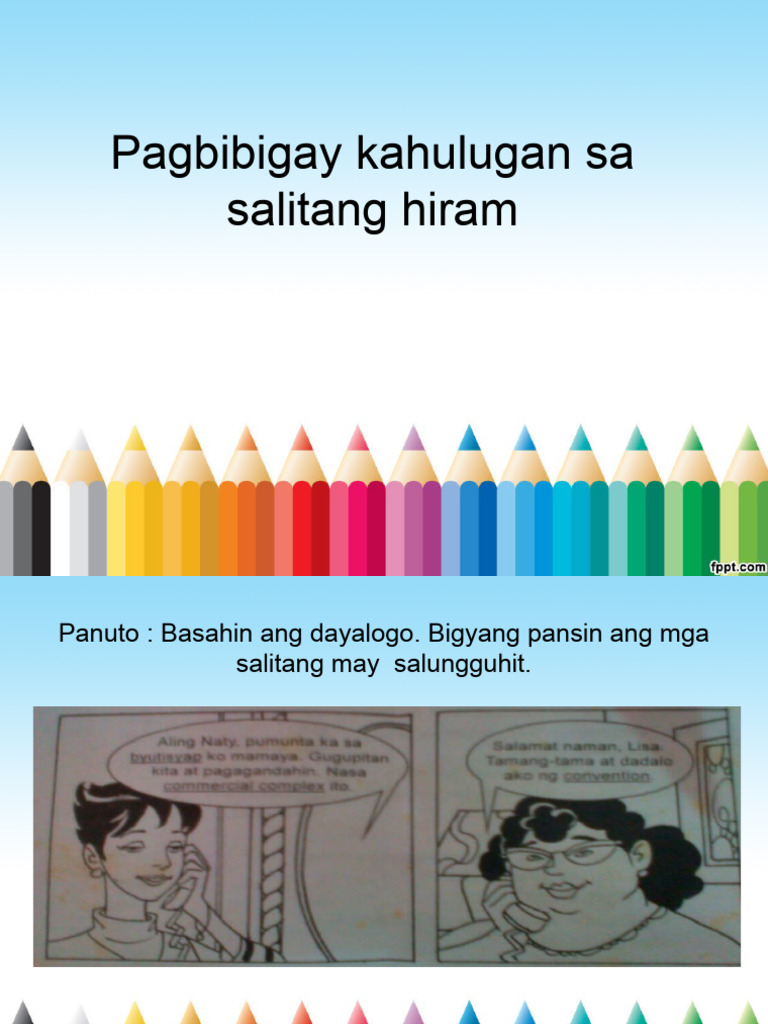 Pagbibigay Kahulugan Sa Salitang Hiram | PDF