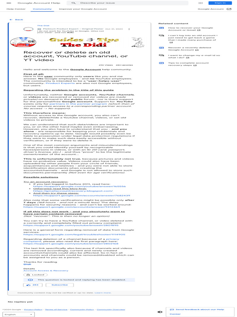 YouTube Channel Recovery Guide | PDF | You Tube | Identity Document