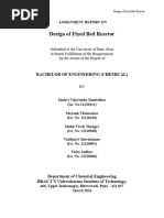 CRE Assignemnt Design of Fixed Bed Reactor