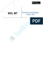 BDL Management Trainee Official Paper (Held On - 12 Mar, 2023)