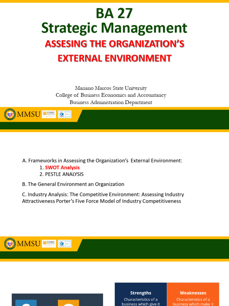 External Environment Assessment Frameworks | PDF | Taxes | Swot Analysis