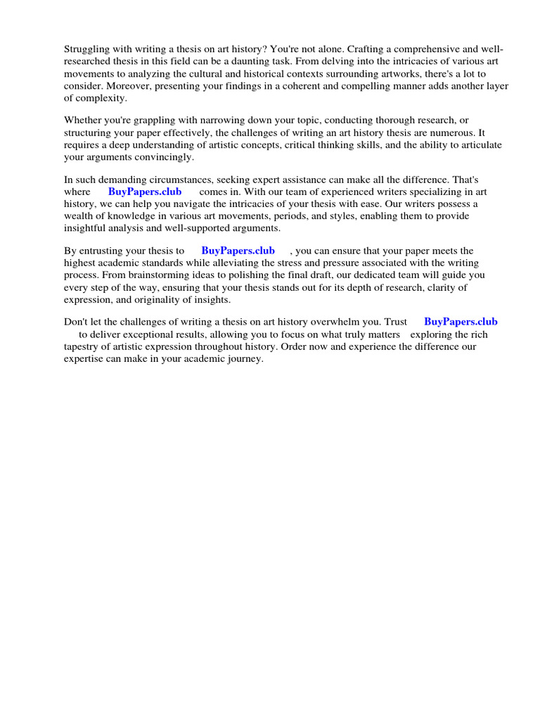 Example of Art History Research Paper PDF Essays Thesis