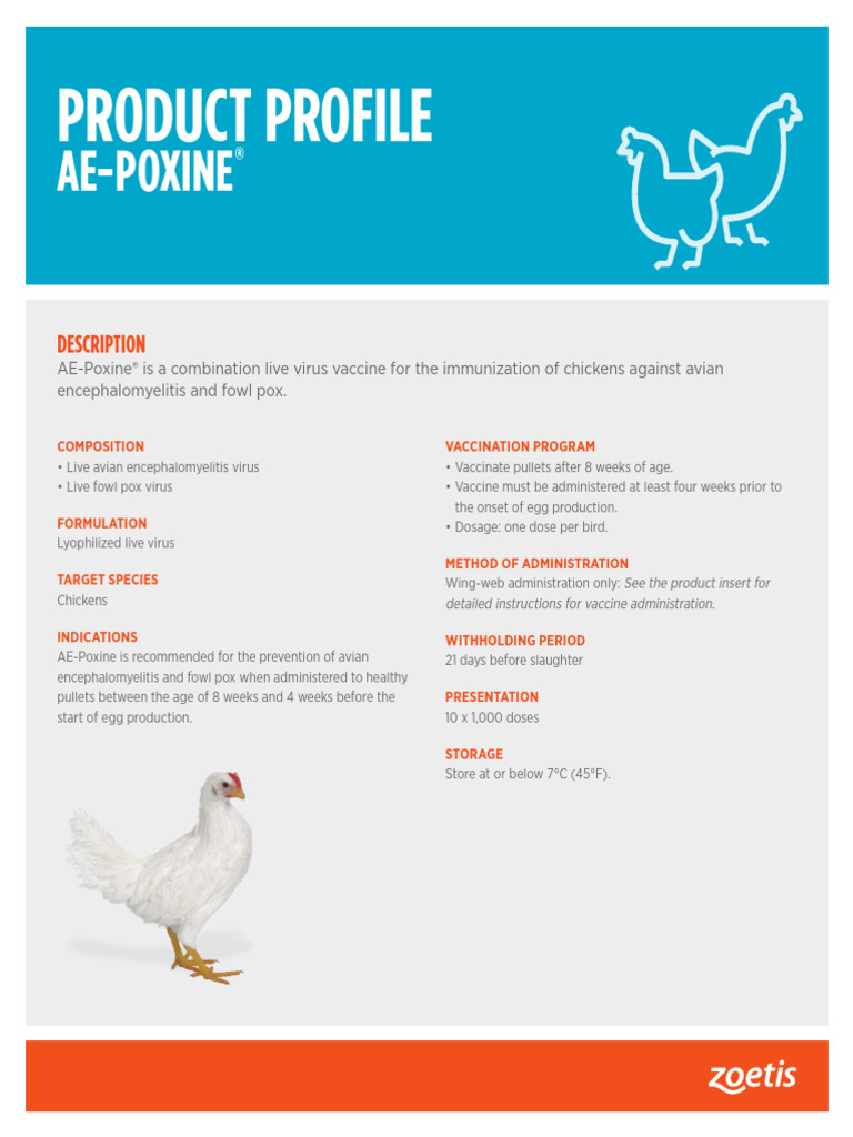 AE Poxine Product Profile | PDF | Chicken | Vaccines