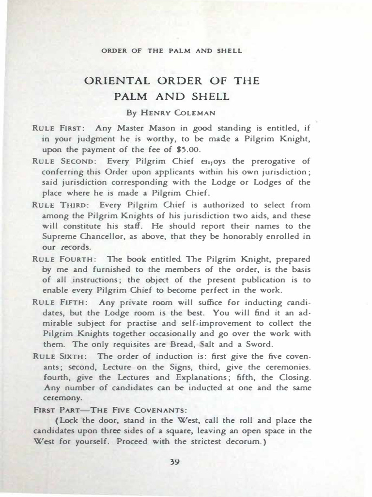 Order of the Palm and Shell Guidelines | PDF | Fraternities | Justice