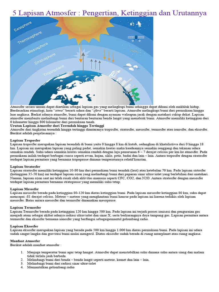 5 Lapisan Atmosfer | PDF