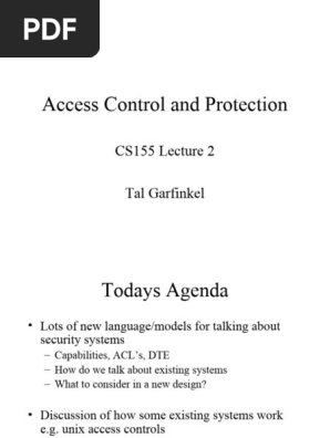Cs155 Access Control
