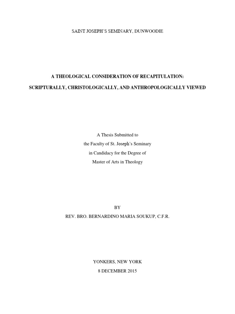 A Theological Consideration of Recapitul | PDF | Paul The Apostle ...